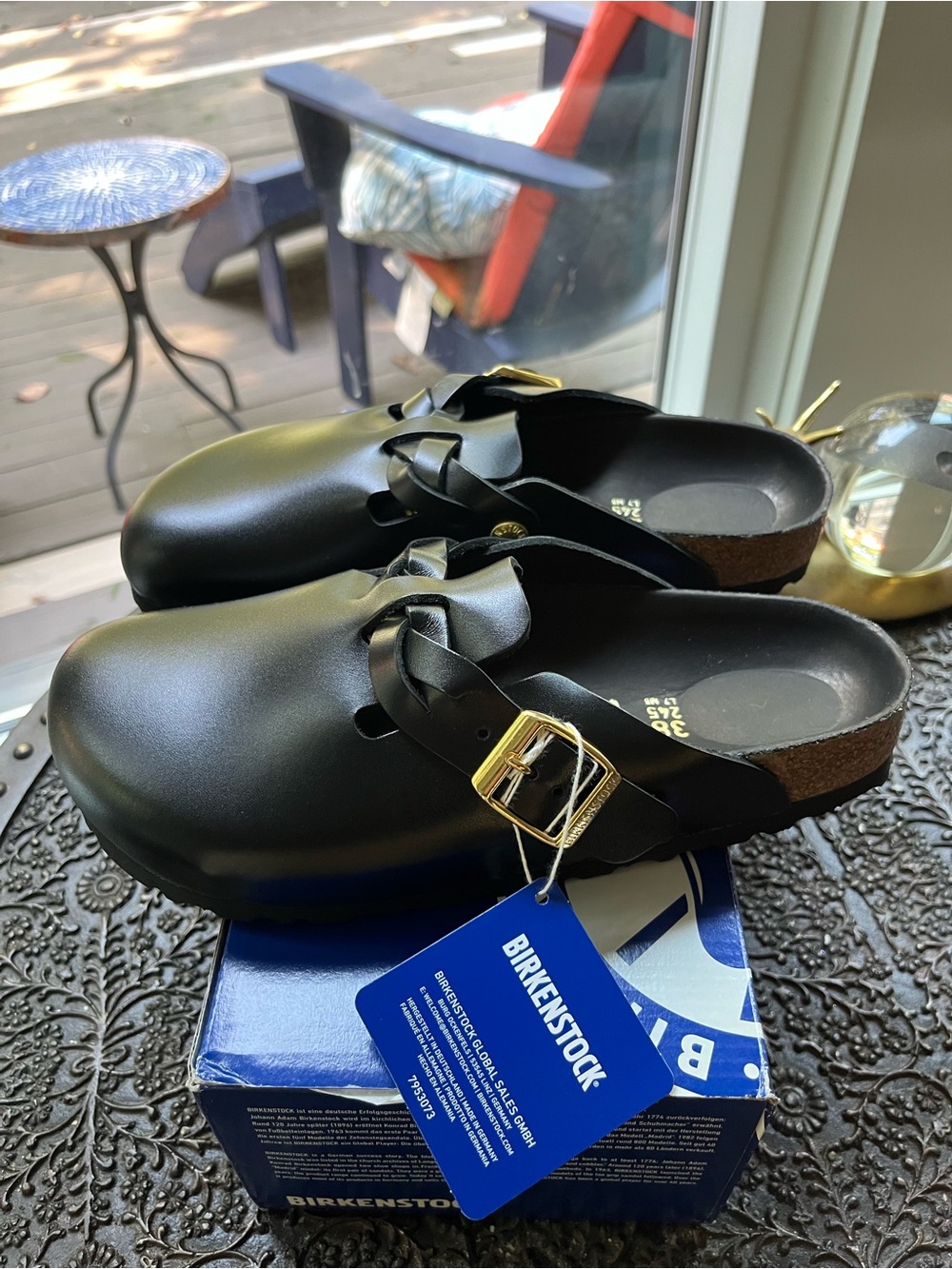 BIRKENSTOCK BOSTON BRAIDED CLOGS IN BLACK 38 7 - Picture 6 of 11